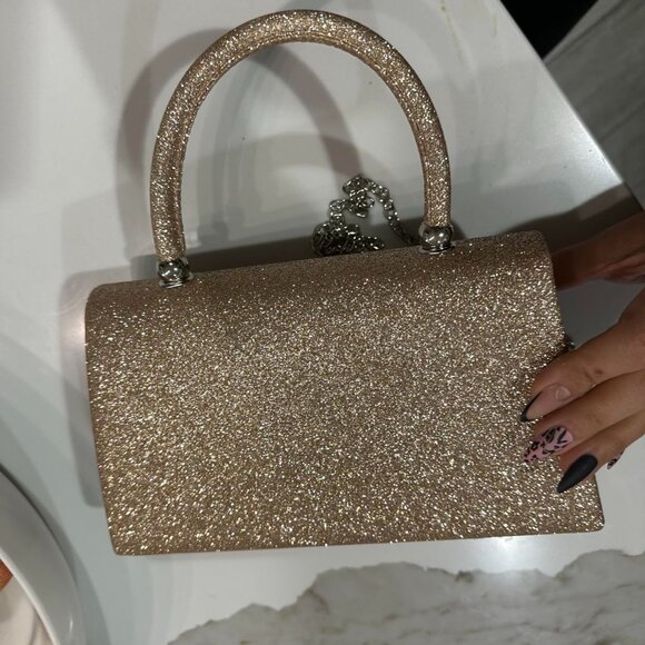 Neiman Marcus Sparkly Bow Elegant Gold Rhinestone Evening Purse